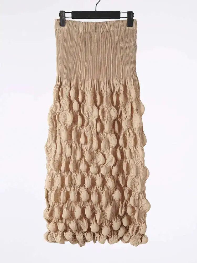 Pleated A-Line Midi Skirt | Wovetsa