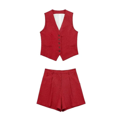 Green Vest & Shorts Set | Wovetsa