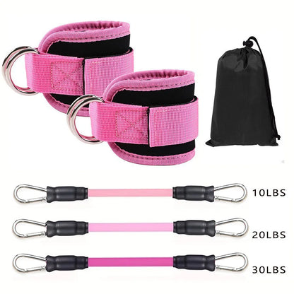 Ankle Strap Resistance Bands Set for Women — Glute & Hip Workout | Wovetsa