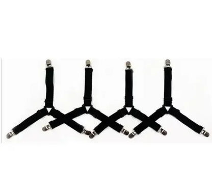 Bed Sheet Holder Clips 4-Pack Adjustable Elastic Straps | Wovetsa