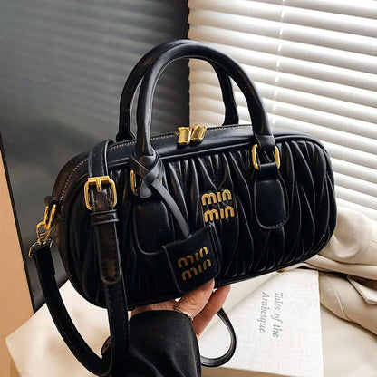 Pleated Bowling Shoulder Bag | Wovetsa