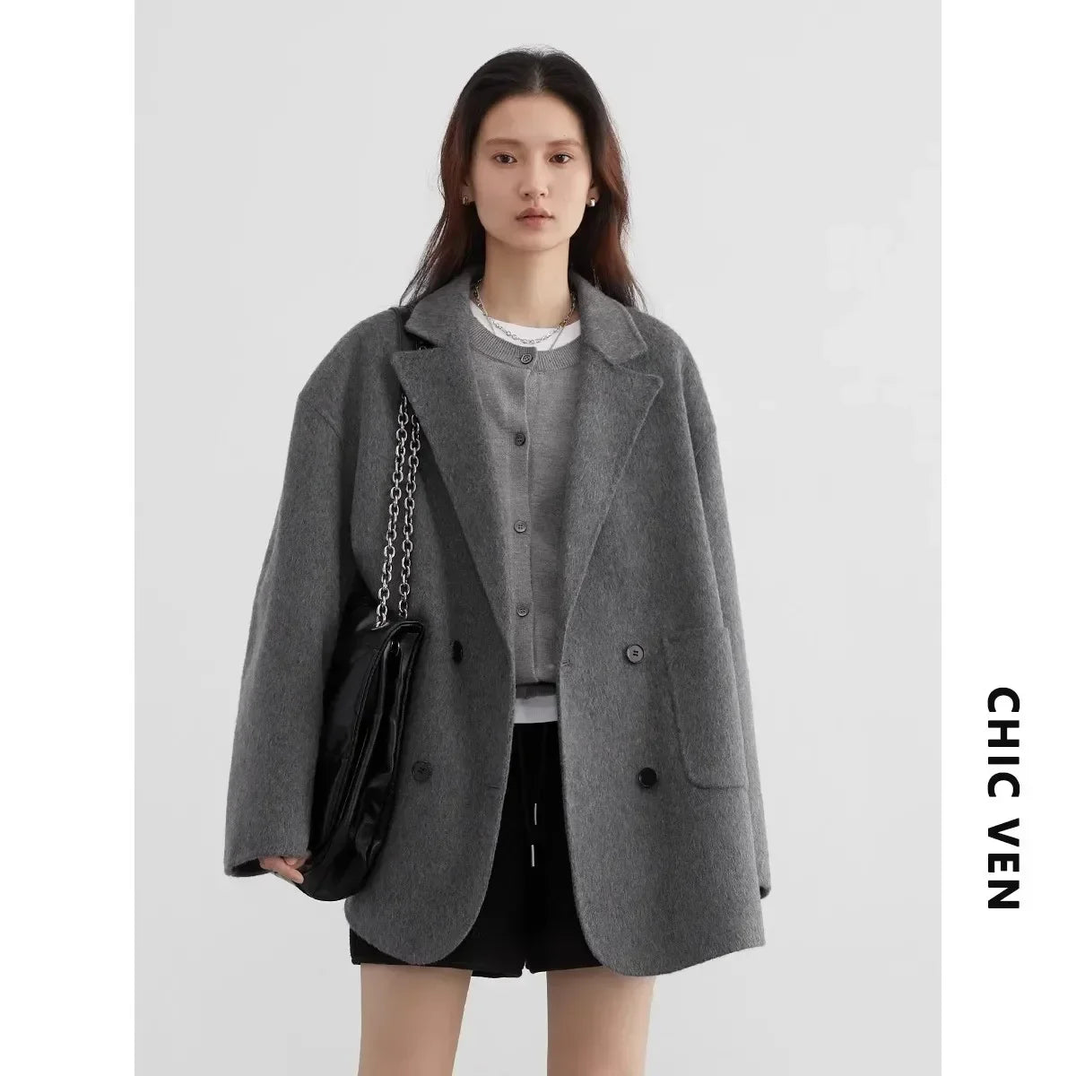 Wool Blend Oversized Coat | Wovetsa