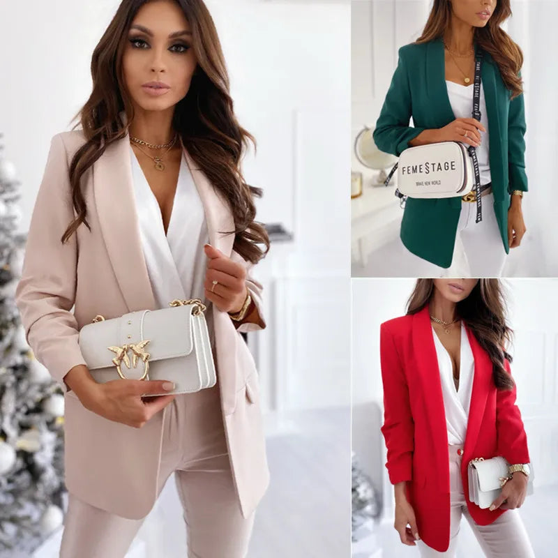 Blazer women 2026 casual Autumn/Winter new OL style professional slim-fit small suit simple versatile women's clothing