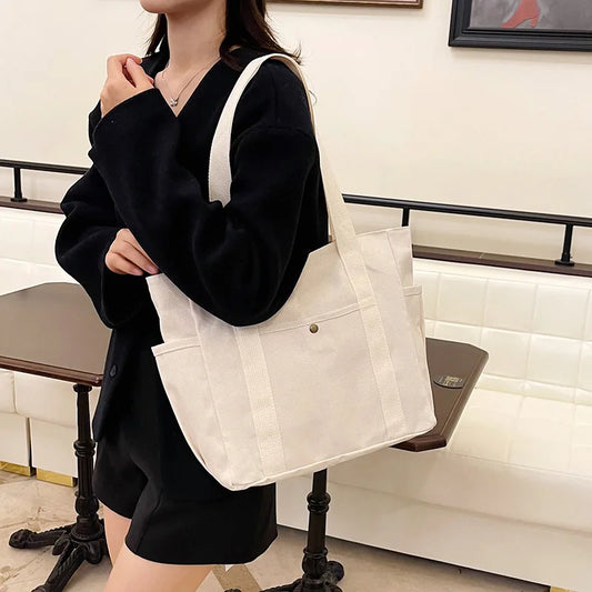 Canvas Shoulder Tote Bag | Wovetsa