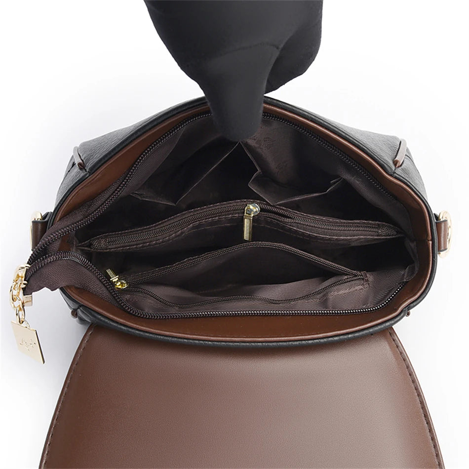 Leather Flap Crossbody Shoulder Bag | Wovetsa