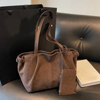 Large Suede Bucket Tote Bag | Wovetsa