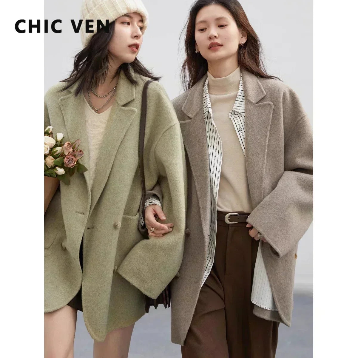 Wool Blend Oversized Coat | Wovetsa