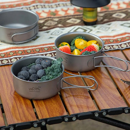 Ultralight Titanium-Coated Camping Pot Foldable | Wovetsa