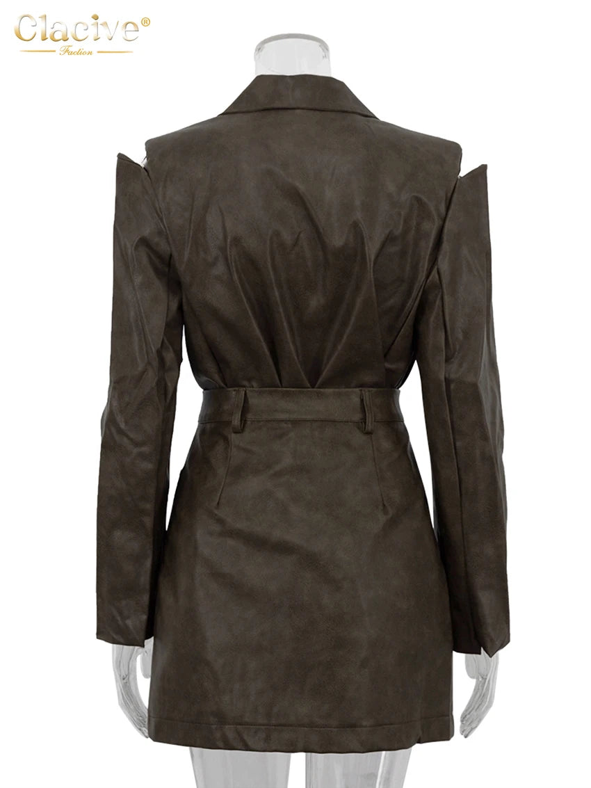Long Sleeve Blazer & High-Waist Mini Skirt Two-Piece Set | Wovetsa