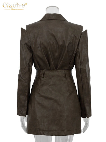 Long Sleeve Blazer & High-Waist Mini Skirt Two-Piece Set | Wovetsa