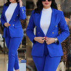 Slim Fit Blazer & Straight Leg Pants Two Piece Suit | Wovetsa