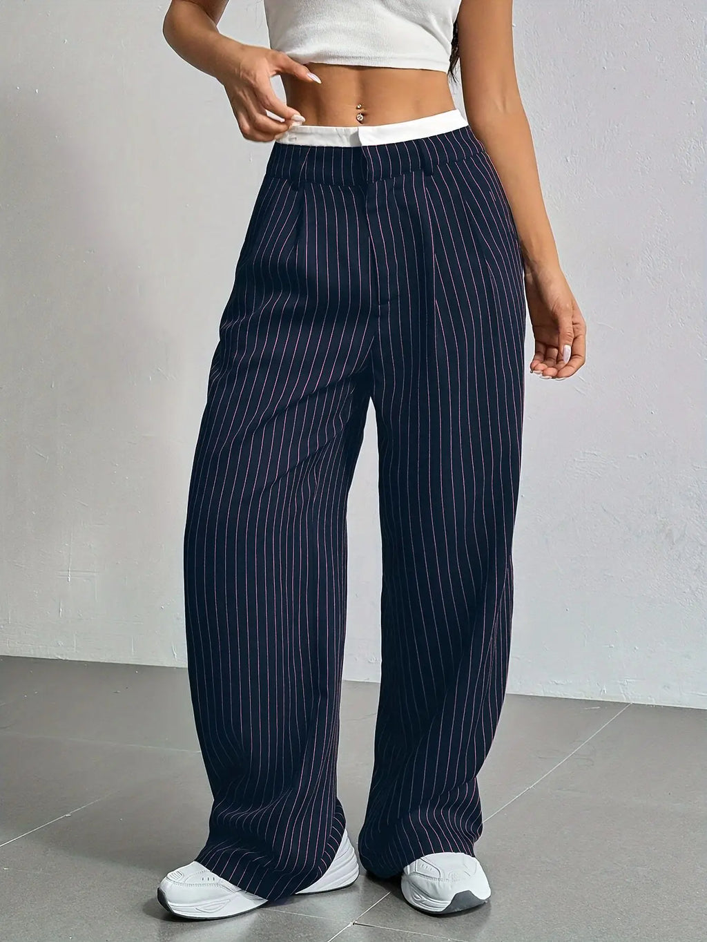 Striped Wide Leg Pants | Wovetsa