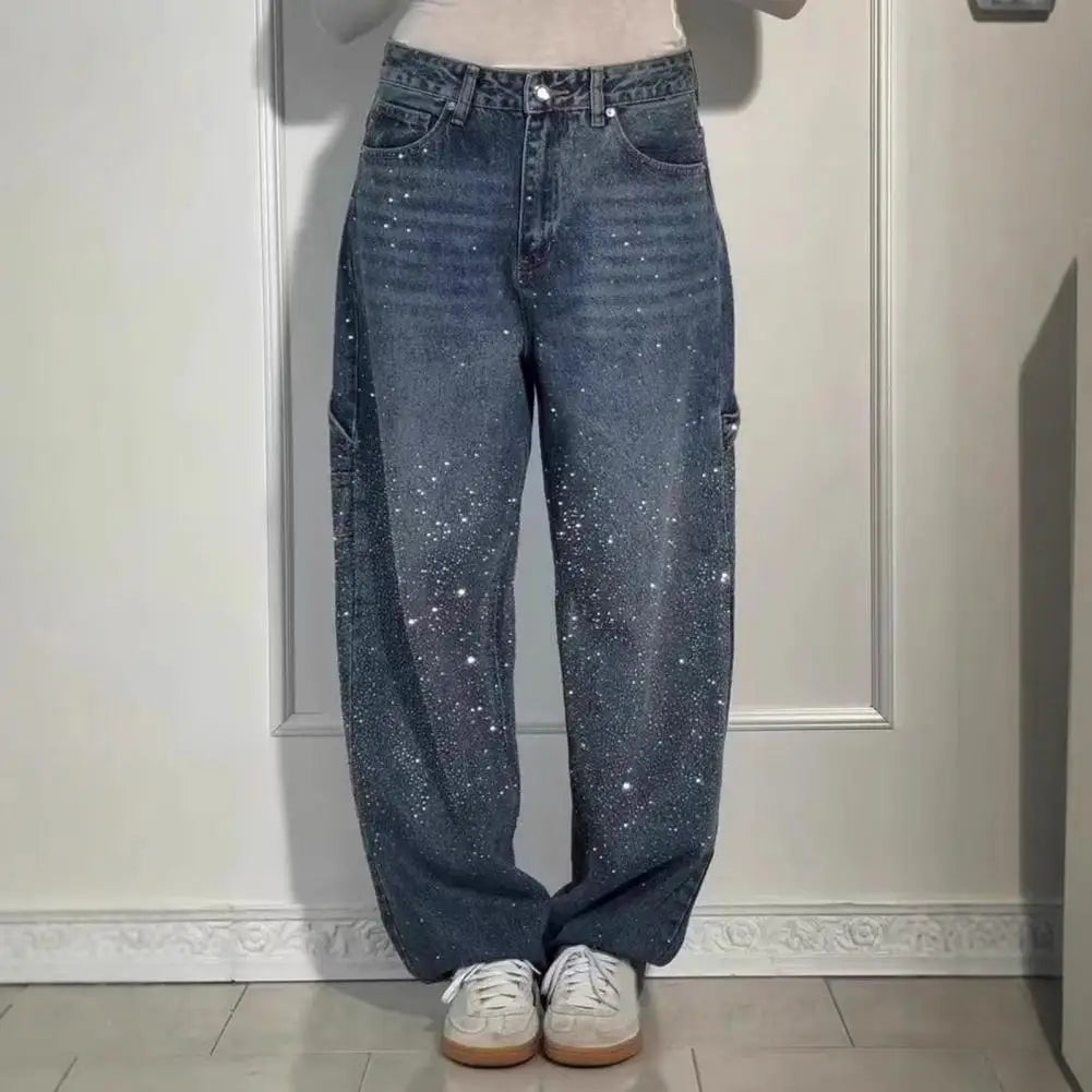 High-Waisted Wide Leg Denim Pants | Wovetsa