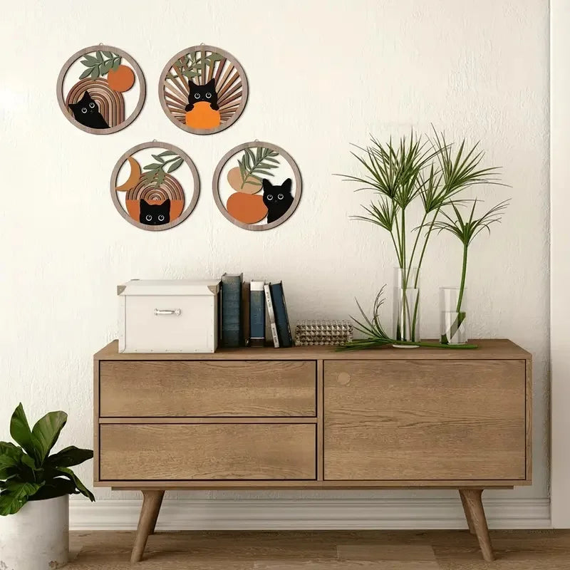 Bohemian Wood Wall Sculpture Set | Wovetsa